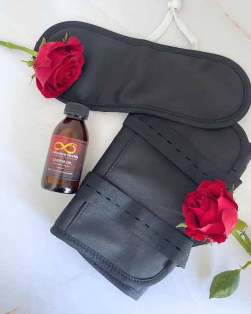 Castor Oil Pack With Roses and Bag
